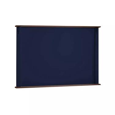 Imagem de Painel de TV para Sala 120cm Clássico 50506 Linz Móveis - Azul Petróleo/Imbuia Glazer
