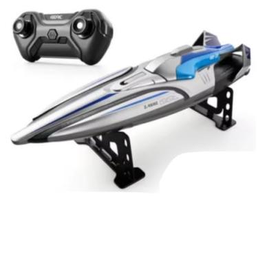 Imagem de Barco De Corrida De Alta Velocidade Lancha De Controle Remoto Velocidade máxima 30km (cinza com azul)