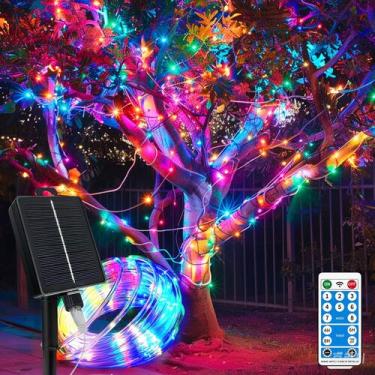 Imagem de Luzes solares de corda LairtPow Waterproof 12 m 100 LEDs, pacote com 4