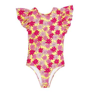 Imagem de Maiô Forrado Estampado Com Proteção Solar Uv Babados C/ Bojo - Jagar, 