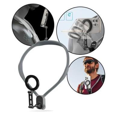 Imagem de Suporte de Pescoço Magnético Celular Gravação TikTok Reels Mãos Livres