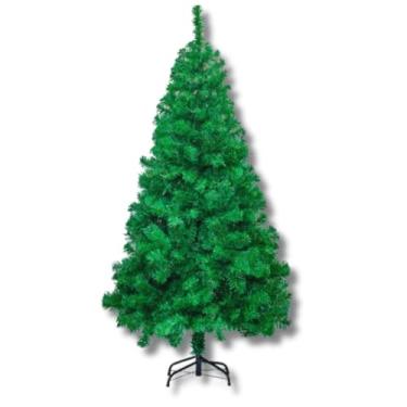 Imagem de Árvore de Natal de Luxo, Pinheiro Verde para Decoração Natalina 180cm de Altura, 750 Galhos Realistas, Base de Ferro, Decoração para Sala, Loja Vitrine