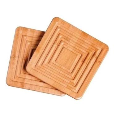 Imagem de Descanso de Panela Natural de Bambu - Proteção para Mesa