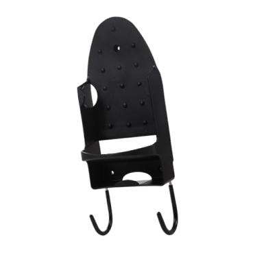 Imagem de SiaBiced Suporte para Tábua de Passar Roupa com Suporte de Parede E Ganchos, Suporte para Ferro de Passar Roupa em PBT Resistente Ao Calor para Colocação Flexí, Preto