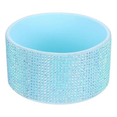 Imagem de Bota de silicone com glitter, bota protetora para garrafa de água de diamante, acessórios de manga antiderrapante para copo Stanley Tumbler 567-1,134 g com fundo de 7 cm, azul claro