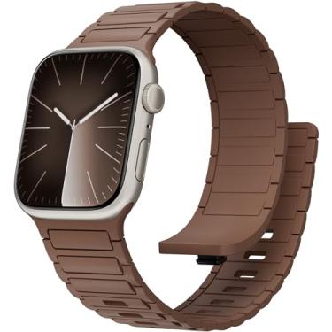 Imagem de Pulseira magnética esportiva para Apple Watch Ultra/2/3 de 49 mm, 45 mm, 46 mm, 44 mm, 42 mm, 41 mm, 40 mm, 38 mm, para Apple Watch, séries 11, 10, 9, 8, 7, 6, 5, 4, se 2