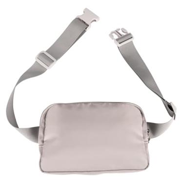 Imagem de Pochete com cinto para mulheres e homens, bolsas transversais à prova d'água com bolsos com zíper para viagens, caminhadas, corrida, 1 pacote - cinza, One Size, Tendência