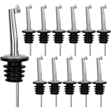 Imagem de MCSDFN Bico de despejo de licor com tampa contra poeira automática, bico de aço inoxidável 304 para garrafa de 1,9 cm, perfeito para azeite, álcool e vinho