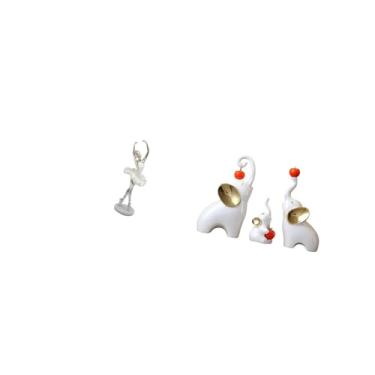 Imagem de Fenteer Escultura de Arte Criativa com Figura de Dançarina Moderna E Família de Elefantes para Decoração de Mesa, Ideal para Quarto, Lareira, Escritóri