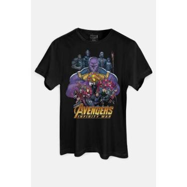 Imagem de Camiseta Marvel Vingadores Guerra Infinita - Piticas, G, Preto, Unisse