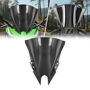 Imagem de PIKPOP Para-brisa para 2024 2025 NINJA500, NINJA500 SE, 18,3 '' protetor de para-brisas de carenagem frontal de motocicleta para Ninja 500, Ninja 500se - Acessórios Ninja 500 (preto)