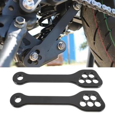 Imagem de 1 par de kit de elos de abaixamento de suspensão traseira ajustáveis, suspensões de choque traseiro para Suzuki Hayabusa 1999-2020, acessórios de elos de abaixamento de motocicleta, preto