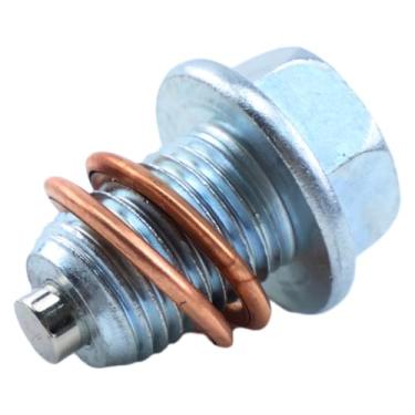 Imagem de Chamixx Bujão de drenagem de óleo do motor com arruela de esmagamento de cobre 11128-01M0B 11026-JA00A compatível com Nissan 1982–2019 Rogue Altima Sentra Maxima Pathfinder Frontier Kicks Armada