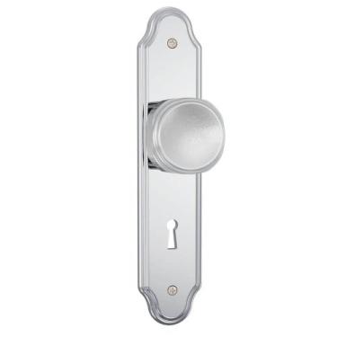 Imagem de Fechadura 813/02 Interna com Acabamento Cromado e Espelho de Aço Inox 