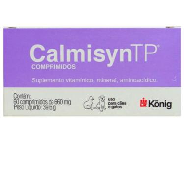 Imagem de Calmisyn TP 660mg Com 60 Comp para Cães e Gatos Konig