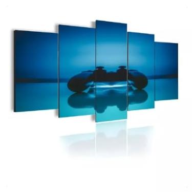 Imagem de Kit quadro decorativo 5 peças 95x60cm Controle Video Game