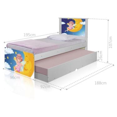 Imagem de Bicama Juvenil Adesivada Fadinhancantada com Colchões