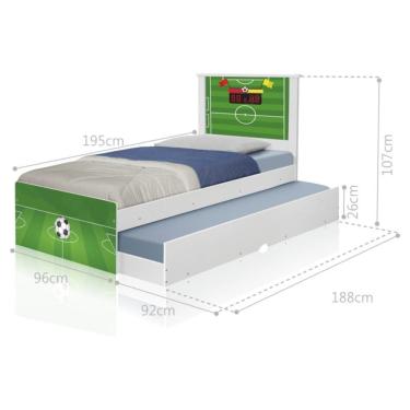 Imagem de Bicama Juvenil Adesivada Futebol Gramado