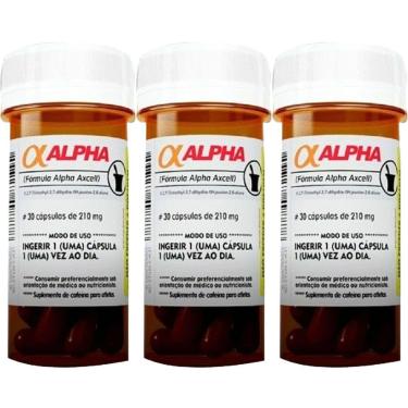 Imagem de Kit 3X Alpha Axcell Cafeina - 30 Cápsulas - Power Supplements-Masculino