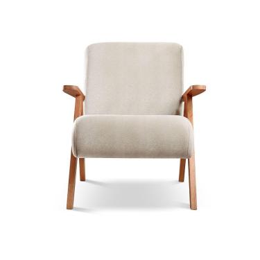 Imagem de Poltrona Braço De Madeira Laguna linho Nude 100