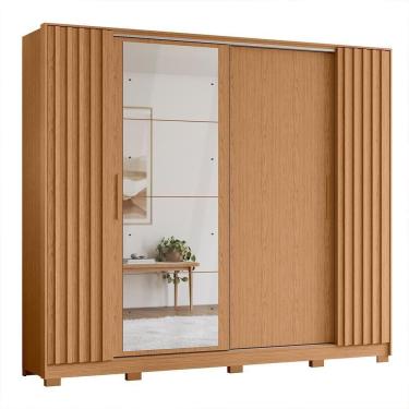 Imagem de Guarda Roupa Casal Jacarandá 4 Portas Flex Freijó Com 4 Espelhos - Móveis Albatroz Freijó