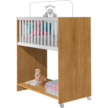 Imagem de Mini Berço Cama Baby Com Colchão Quarto Infantil Unisex 2 em 1 ((nature)