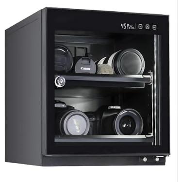 Imagem de Caixa Seca Eletrônica Do Armário Do Desumidificador Da Câmera Para O Equipamento Da Fotografia Com Temperatura Constante E Luzes Do Diodo Emissor De Luz, 50L