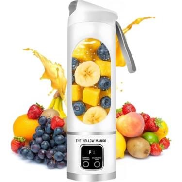 Imagem de Espremedor USB elétrico pessoal portátil, mini liquidificador de 450 ml, liquidificador portátil para shakes e smoothies, 12 lâminas ótimas para misturar, compacta, conveniente e versátil (roxo da