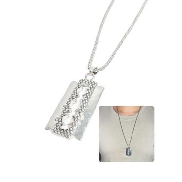 Imagem de Corrente Cordão Masculino 70Cm Pingente Navalha Gilete - Visujoias