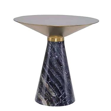 Imagem de ZABEES Mesas laterais pequena mesa de centro leve estilo luxuoso sofá mesa de chá mesa de canto de aço inoxidável mesa de centro para sala de estar e escritório