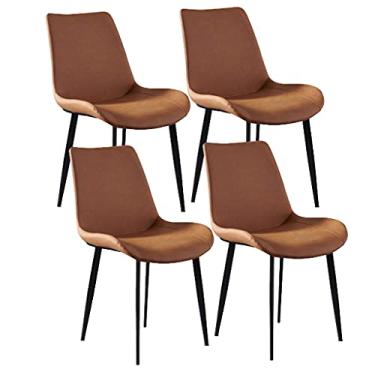 Imagem de Cadeiras modernas para sala de jantar de cozinha conjunto de 4 cadeiras de couro cadeiras de cozinha com pés antiderrapantes cadeiras de sala de jantar e sala de estar (cor: B)