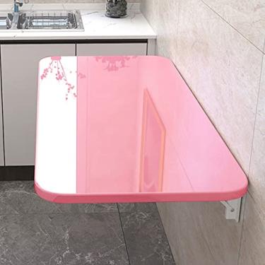 Imagem de Mesa dobrável de folhas suspensas, mesa de computador montada na parede, mesa flutuante de madeira dobrável para lavanderia, mesa dobrável para pequenos espaços cozinha/lavanderia e quarto restaurante