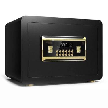 Imagem de Cofre digital com senha, cofre de segurança eletrônico, estrutura de aço, armazenamento ajustável para casa, escritório, hotel, joias, dinheiro, passaporte (preto)
