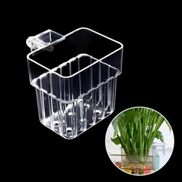 Imagem de Vtapliea Suporte de plantas de aquário de acrílico transparente para aquário de plantas aquáticas