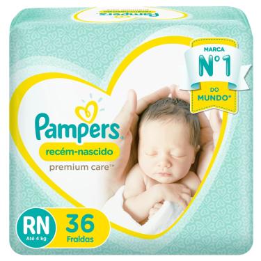Imagem de Pampers Premium Care Recém-Nascido Fraldas Descartáveis RN 36 Unidades