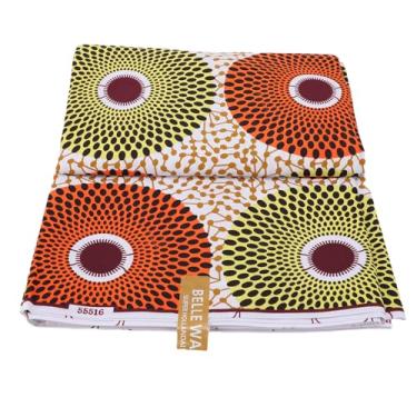Imagem de Luocute Tecido Africano Com Estampa de Cera, Pano de Poliéster Dupla Face de 6 Jardas Com Cores Vibrantes para Roupas, Artesanato, Decoração de Casa