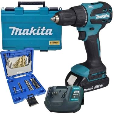 Imagem de Parafusadeira de Impacto 65NM com 2 Baterias Carregador MAKITA e Estojo de Pontas 41 Peças EVALD