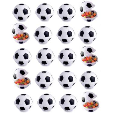 Imagem de  Kit 25 Porta Mix Bola de Futebol Pode para Doces Lembranças Decoração