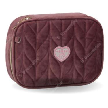 Imagem de Estojo Organizador Box Escolar Chenile Feminino Kika, Rose