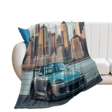 Imagem de HouLaiZhe Cobertor super macio de flanela modificado conversível S2000 JDM City cobertores refrescantes leves para sofá-cama cadeira sofá carro viagem ao ar livre leve quente 152 x 203 cm