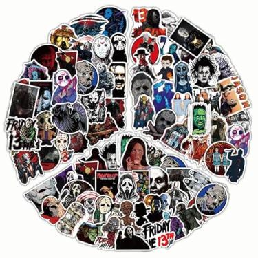 Imagem de Pacote de adesivos de terror com 150 peças, adesivos de filmes de terror, presentes de filmes de terror para adultos e adolescentes, decalques assustadores de vinil à prova d'água para garrafa de água