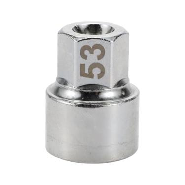 Imagem de A ABSOPRO Trava de roda Lugnut #53 3/10.2 cm de diâmetro, 17 entalhes quadrados, parafuso antifurto, soquete de chave de remoção de porca para Porsche Boxster 911 Cayenne Macan