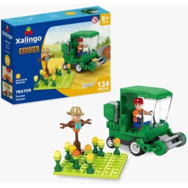 Imagem de Brinquedo para Montar Fazenda Trator com 134 Peças - Xalingo