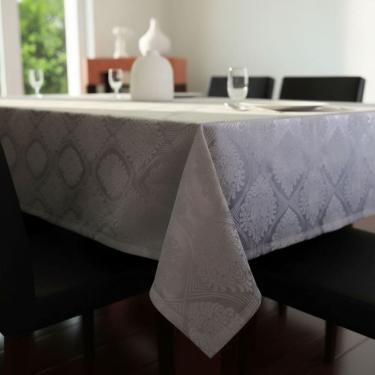 Imagem de Toalha de Mesa Madeira Retangular 160 x 320 Jacquard Mesa Grande Sitio Chacara