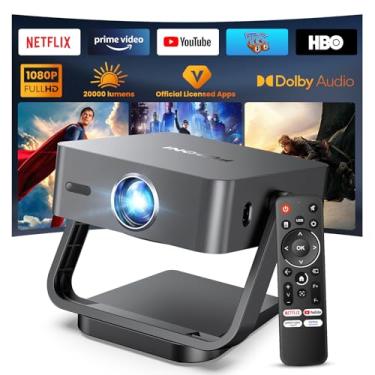 Imagem de [Netflix-Licensed/Dolby Audio] Projetor inteligente FUDONI 4K com WiFi 6 e Bluetooth, Keystone automático/foco elétrico, correção de zoom, compatível com HDMI/USB/iOS/Android, proyector portátil para