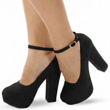 Imagem de Sapato Boneca Re&Ton Meia Pata Salto Grosso MP13, Preto, 38