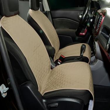 Imagem de Kit 2 Peças Protetor de Banco Veicular Dianteiro Impermeável Universal (Avelã)