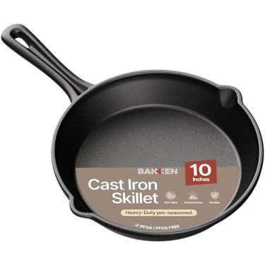 Imagem de Frigideira Bakken de ferro fundido de 39,4 cm, frigideira pré-temperada com retenção de calor uniforme, versátil para fogão, forno, churrasqueira e fogueira, alças de fácil aderência, lavar apenas à
