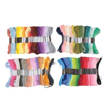 Imagem de Ainoli 100 novelos de linha para bordar, poliéster durável, 6 fios, cores ricas e brilhantes, fio de bordado multiuso para artesanato, faça você mesmo