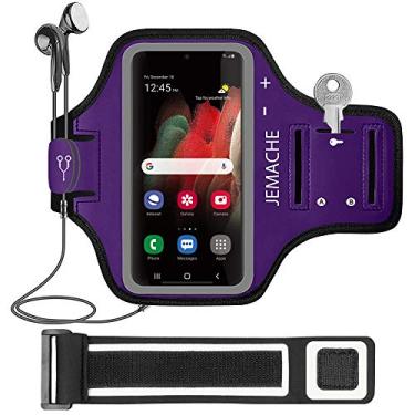 Imagem de Braçadeira Galaxy FE, braçadeira JEMACHE para Samsung Galaxy S25/S24/S23/S21 FE, S25 Edge, Ginásio Corrida Exercícios Faixa de Braço para telefone (Roxo)